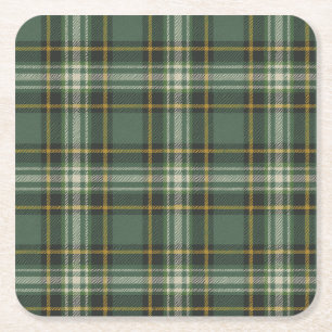 Dessous-de-verre Carré En Papier Design Plaid Jaune Plaid Joli Vert