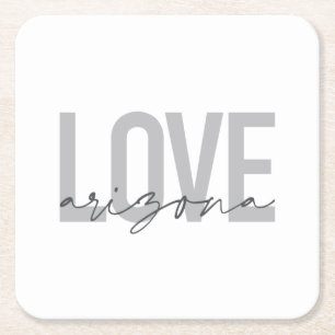 Dessous-de-verre Carré En Papier Design simple, moderne, urbain, cool Love Arizona
