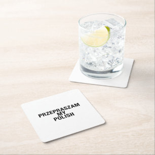 Dessous-de-verre Carré En Papier Désolé ma langue polonaise
