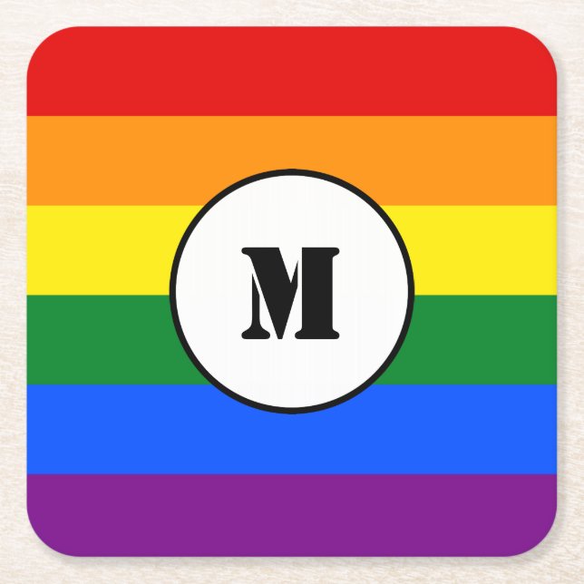 Dessous-de-verre Carré En Papier Dessin à cordons LGBT (Devant)