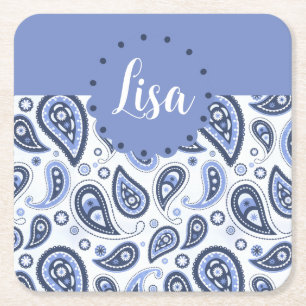 Dessous-de-verre Carré En Papier Dessin imprimé paisley floral complexe