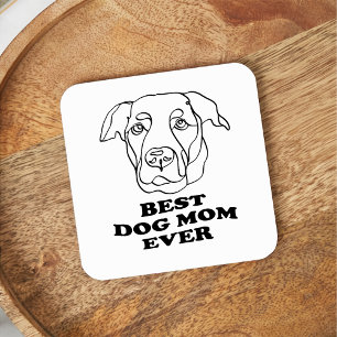 Dessous-de-verre Carré En Papier Dessin personnalisé à la main du chien du Labrador