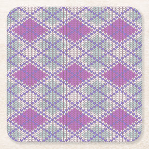 DESSOUS-DE-VERRE CARRÉ EN PAPIER DESSOUS DE PLAT EN PAPIER CARRÉ TRICOTÉ ARGYLE LIL