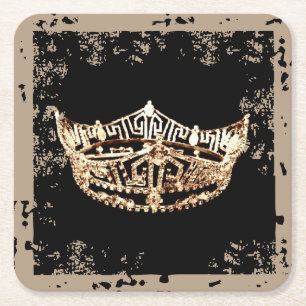 Dessous-de-verre Carré En Papier Dessous de verre à la Couronne à l'américaine de M