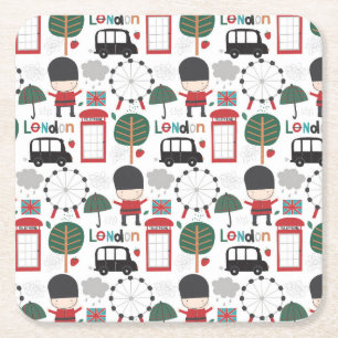 Dessous-de-verre Carré En Papier dessous de verre à thème de Londres Angleterre