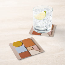 Dessous de verre abstrait géométrique moderne Tons