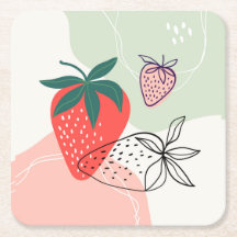 Dessous de verre Abstraits aux fraises