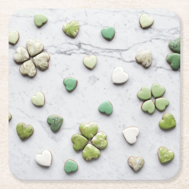 Dessous-de-verre Carré En Papier Dessous de verre cardiaques (Devant)