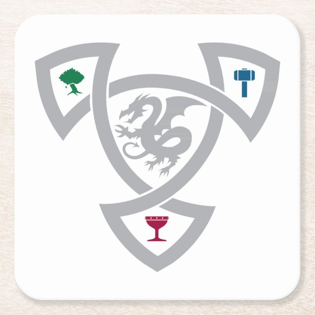 Dessous-de-verre Carré En Papier DESSOUS DE VERRE Carré DAoC avec noeud (Devant)