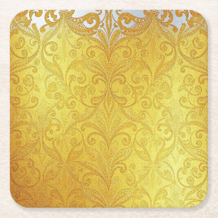 Dessous-de-verre Carré En Papier Dessous de verre Carré Motif Luxe Gold White