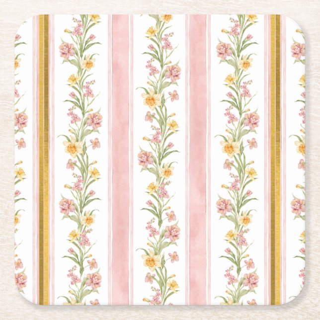 Dessous-de-verre Carré En Papier Dessous de verre Carré rose or (Devant)