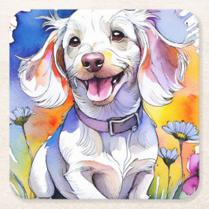 Dessous-de-verre Carré En Papier Dessous de verre Chien Chien Chien Chien Chien Chi