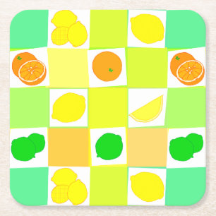 Dessous-de-verre Carré En Papier Dessous de verre Citron Lime et Oranges Fruit Citr