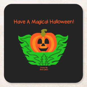 Dessous-de-verre Carré En Papier Dessous de verre Citrouille magique Halloween
