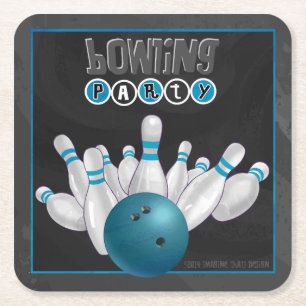 Dessous-de-verre Carré En Papier Dessous de verre cool Blue Bowling