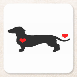 Dessous-de-verre Carré En Papier Dessous de verre Dachshund Sweetheart