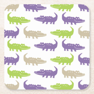 Dessous-de-verre Carré En Papier dessous de verre d'alligator