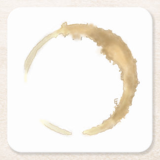 Dessous-de-verre Carré En Papier Dessous de verre d'aquarelle de teinture de café