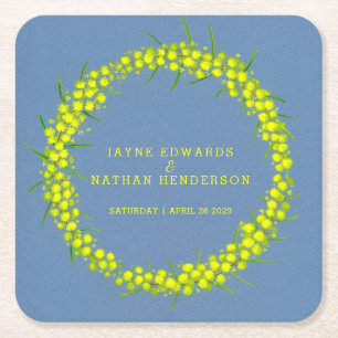 Dessous-de-verre Carré En Papier Dessous de verre d'art de l'aquarelle de la fleur 