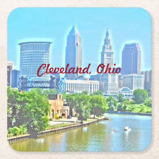 Dessous-de-verre Carré En Papier Dessous de verre d'art de photo de Cleveland, Ohio