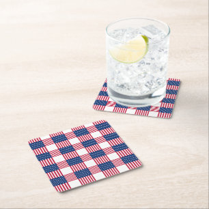 Dessous-de-verre Carré En Papier Dessous de verre de boisson papier patriotique