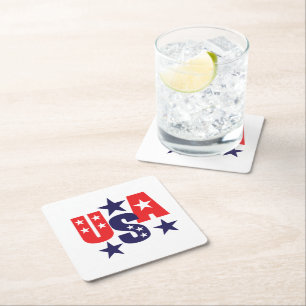 Dessous-de-verre Carré En Papier Dessous de verre de boisson papier patriotique
