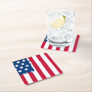 Dessous-de-verre Carré En Papier Dessous de verre de boisson papier patriotique