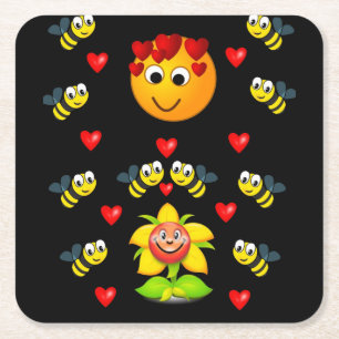 Dessous-de-verre Carré En Papier Dessous de verre de bourdons