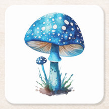 Dessous de verre de champignons bleus
