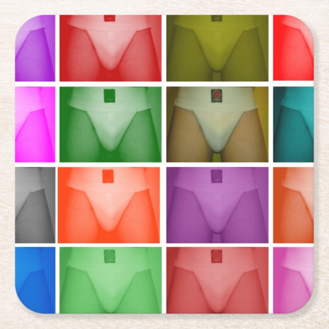 Dessous-de-verre Carré En Papier Dessous de verre de courroie d'écossais de dessous (Devant)