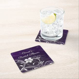 Dessous-de-verre Carré En Papier Dessous de verre de fête personnalisés pour mariag