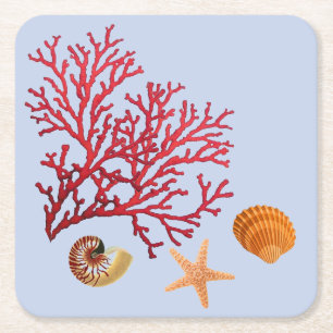 Dessous-de-verre Carré En Papier Dessous de verre de fêtes à thème plage