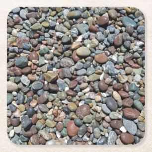 Dessous-de-verre Carré En Papier Dessous de verre de galets de plage