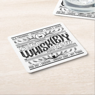 Dessous-de-verre Carré En Papier Dessous de verre de la barre de papier : Whiskey /