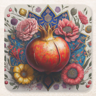 Dessous-de-verre Carré En Papier Dessous de verre de la grenade Yalda