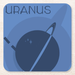 Dessous-de-verre Carré En Papier Dessous de verre de l'espace d'Uranus