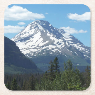 Dessous-de-verre Carré En Papier Dessous de verre de neige de montagne du Montana