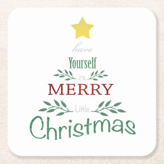Dessous-de-verre Carré En Papier Dessous de verre de Noël (Devant)