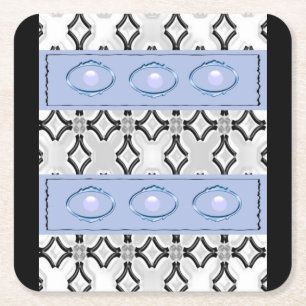 Dessous-de-verre Carré En Papier Dessous de verre de noir bleu