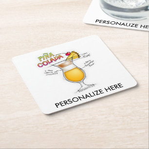 DESSOUS-DE-VERRE CARRÉ EN PAPIER DESSOUS DE VERRE DE PAPIER - ART DE COCKTAIL DE