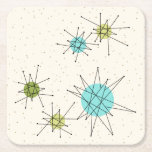 Dessous-de-verre Carré En Papier Dessous de verre de papier atomiques iconiques de<br><div class="desc">Ce motif de papier atomique iconique de dessous de verre de Starbursts comporte les starbursts atomiques iconiques. C'est exact ! La vieille école, arrière - plan crème avec des taches d'or est le contexte parfait pour la turquoise vibrante, le céleri calmant, et les cercles colorés de vert kitschy de poire....</div>