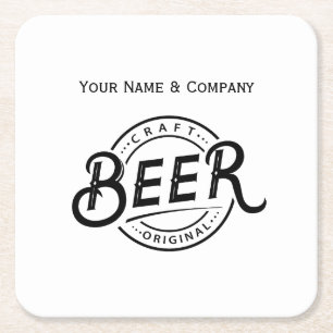 Dessous-de-verre Carré En Papier Dessous de verre de papier de bières à logo manusc