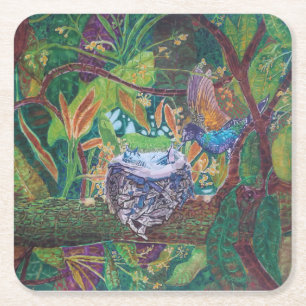 Dessous-de-verre Carré En Papier Dessous de verre de papier de colibri