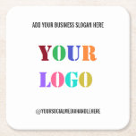 Dessous-de-verre Carré En Papier Dessous de verre de papier d'entreprise texte pers<br><div class="desc">Couleurs et polices personnalisées - Dessous de verre papier personnalisés avec votre logo ou code QR - Social Media - Slogan / Texte personnalisé Cadeau de Dessous de verre d'entreprise - Ajouter votre logo - Image - Photo ou code QR / Business Slogan - Tagline - Nom - Entreprise /...</div>