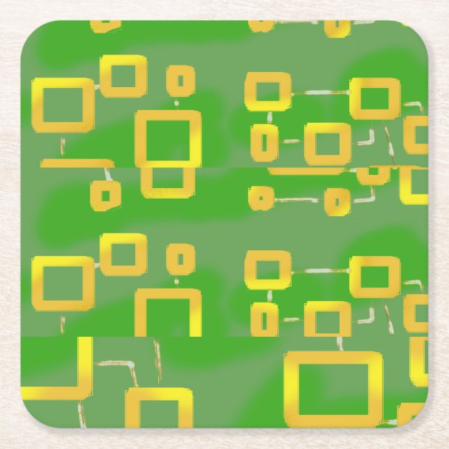 Dessous-de-verre Carré En Papier Dessous de verre de papier géométrique Abstrait ve (Devant)