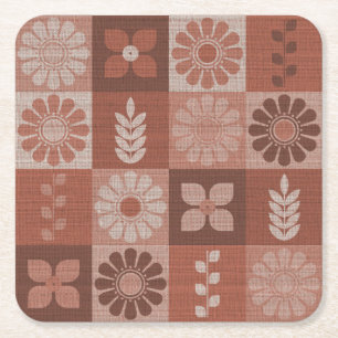 Dessous-de-verre Carré En Papier Dessous de verre de papier Motif Brown de Burlap o