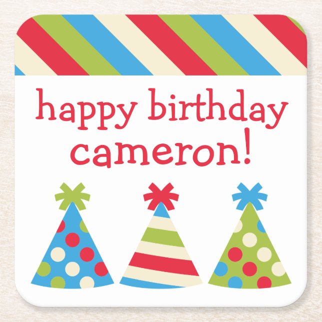 Dessous-de-verre Carré En Papier Dessous de verre de papier personnalisés Casquette (Devant)