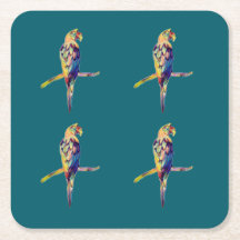 Dessous de verre de perroquet coloré