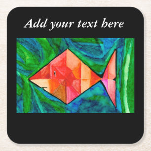 Dessous-de-verre Carré En Papier Dessous de verre de poisson orange