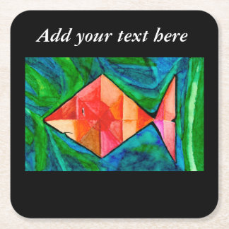 Dessous-de-verre Carré En Papier Dessous de verre de poisson orange